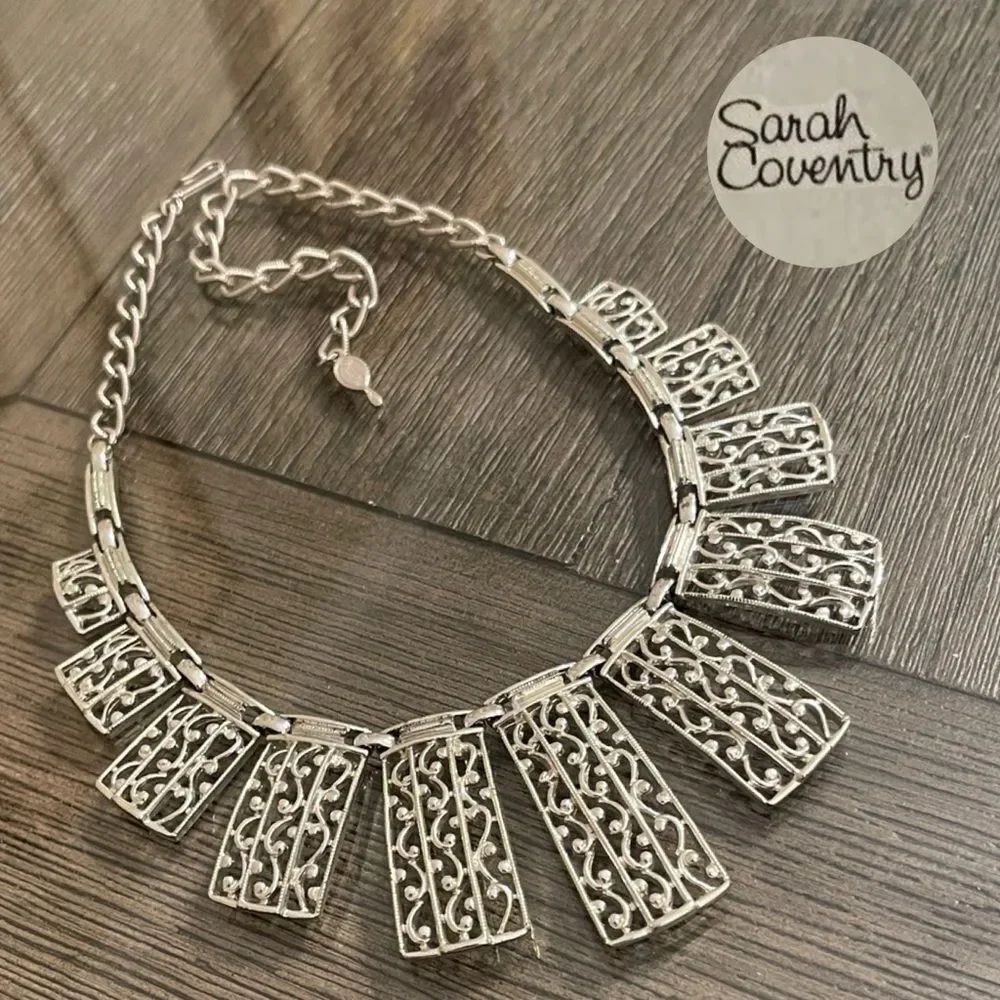 Vintage 1962 Sarah Coventry “Lady of Spain “ Silver-tone Statement Necklace